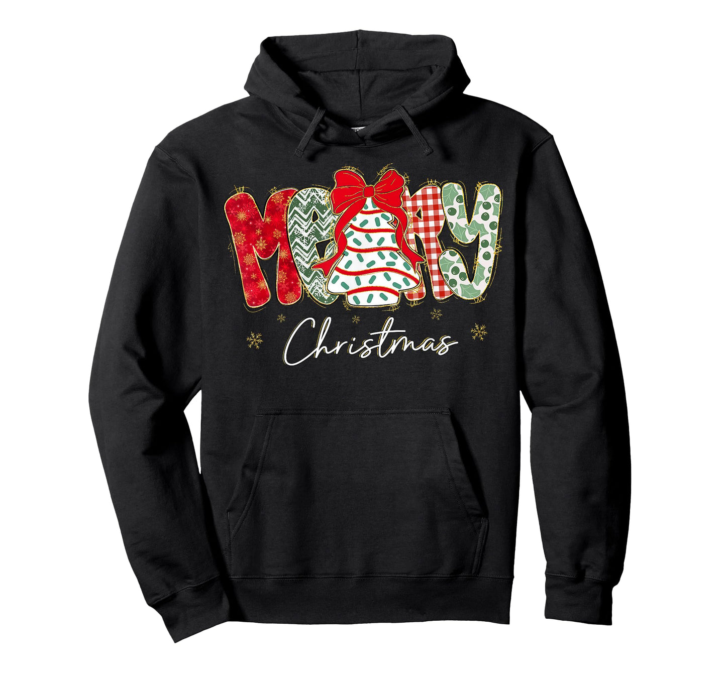 Coquette Bow Tree Cake Candy Cane Merry Christmas Girls Kids T-Shirt