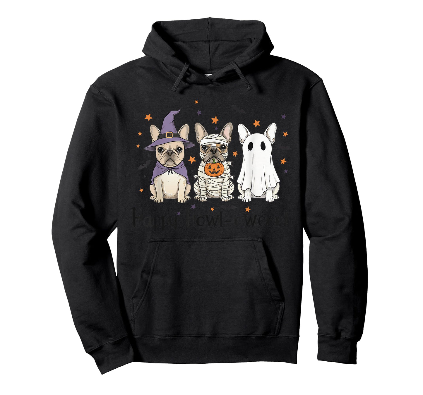French Bulldog Halloween Happy Howl-oween Witch Mummy Ghost T-Shirt