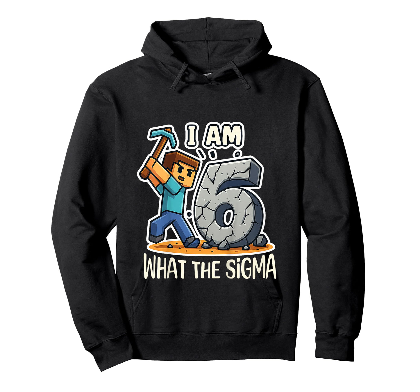 Kids 6 Years Old Sigma Pixel Art Mining Gamer Birthday T-Shirt