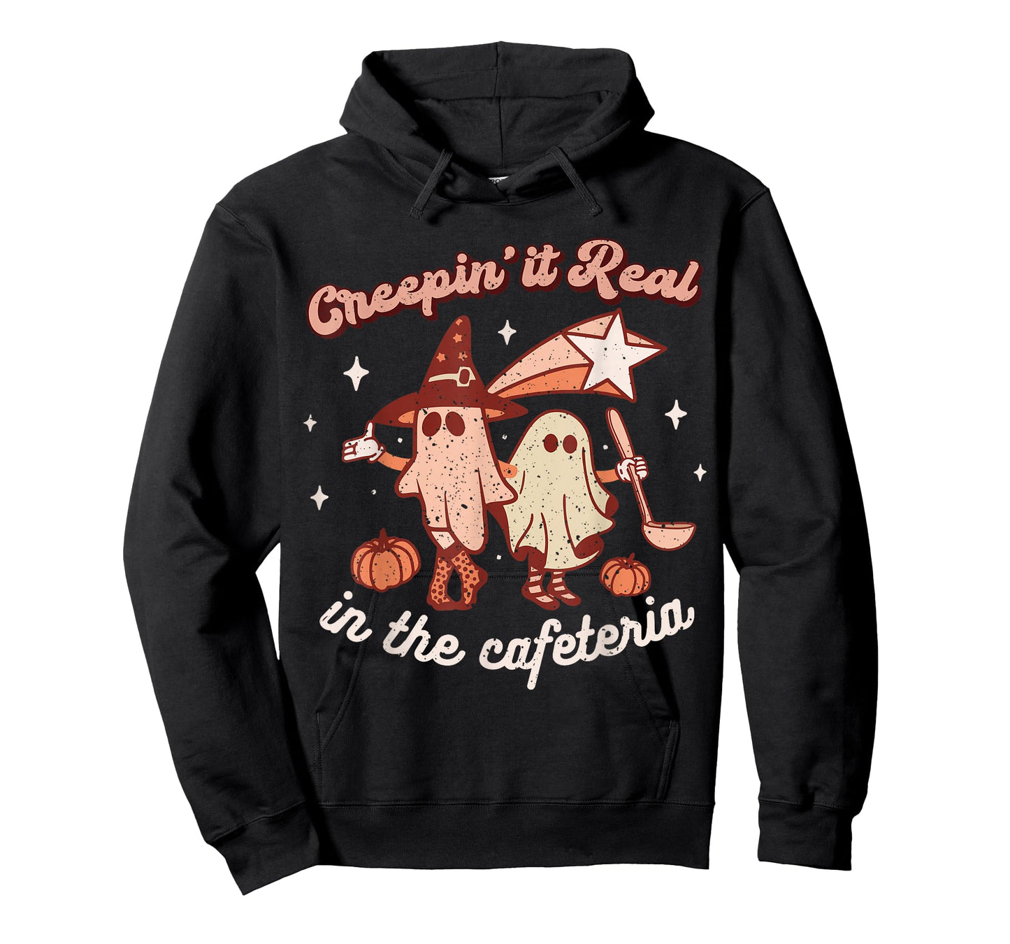Fall Lunch Lady Retro Halloween Cafeteria Pumpkin Team T-Shirt