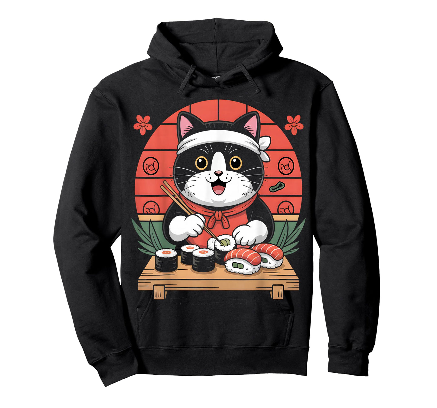 Kawaii Sushi Chef Cat Japanese Food T-Shirt