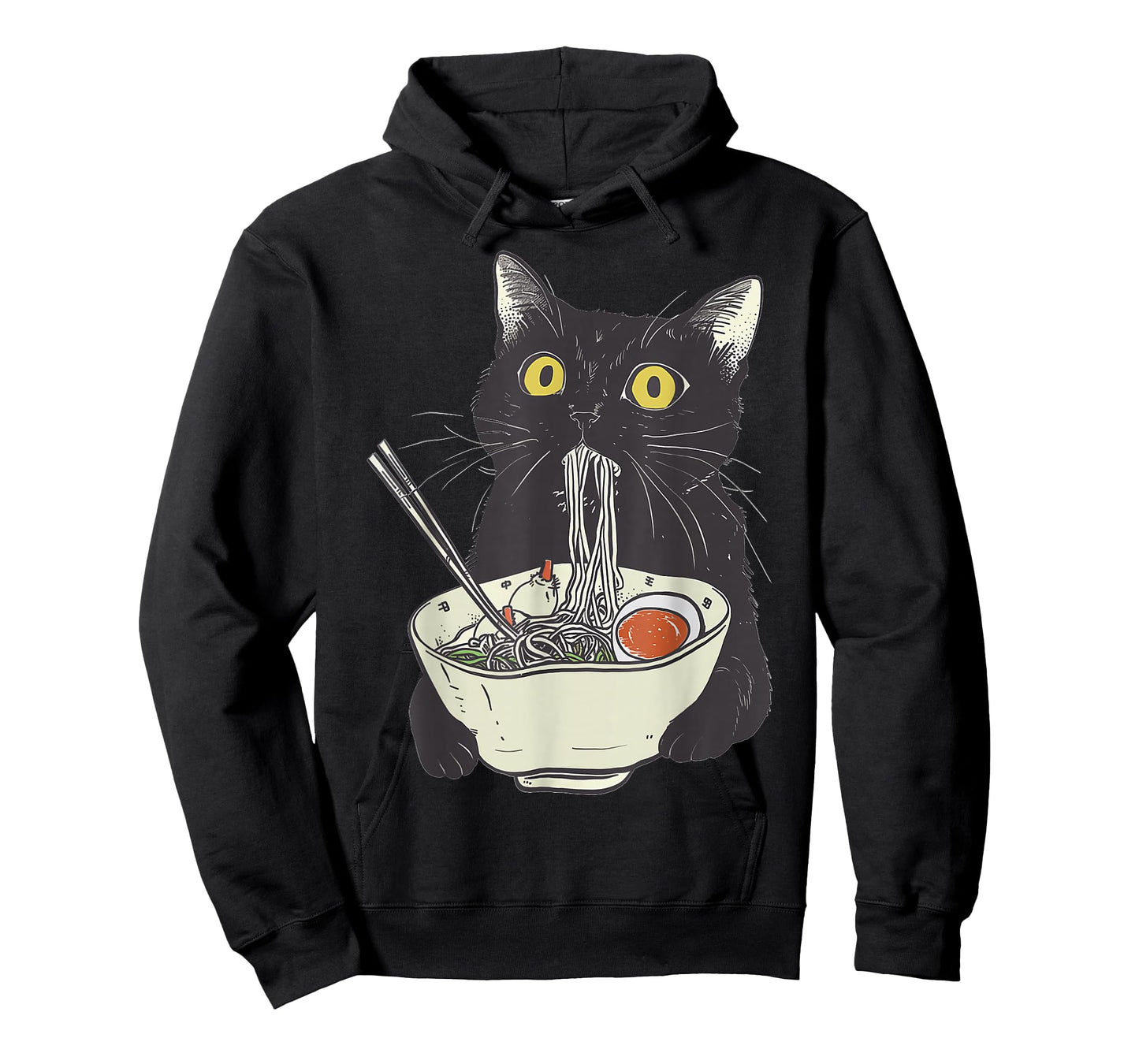 Japanese Cat Funny Cat Eating Ramen Vintage Japanese Noodles T-Shirt