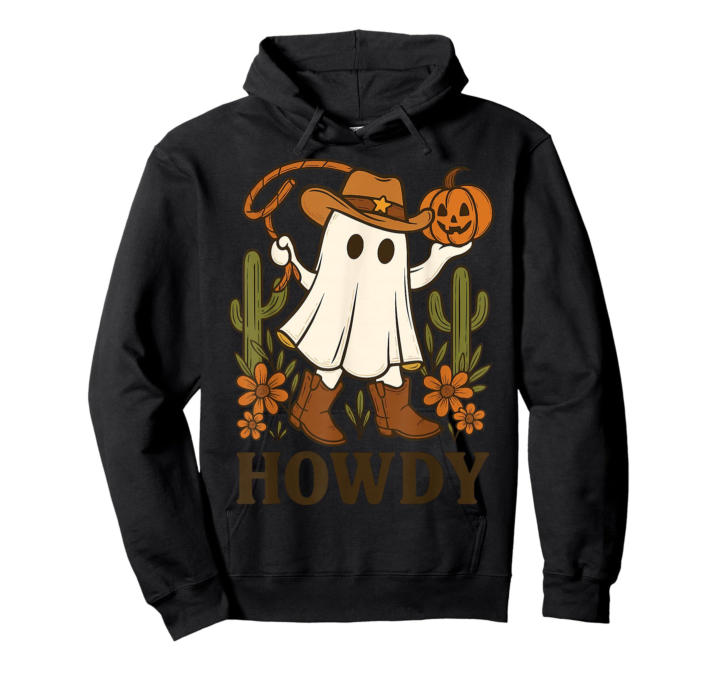 Retro Cowboy Ghost Howdy Cowgirl Halloween Shirt T-Shirt