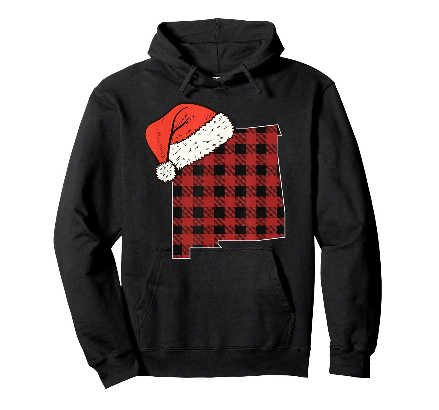 New Mexico Plaid Christmas Santa Hat Holiday Matching T-Shirt