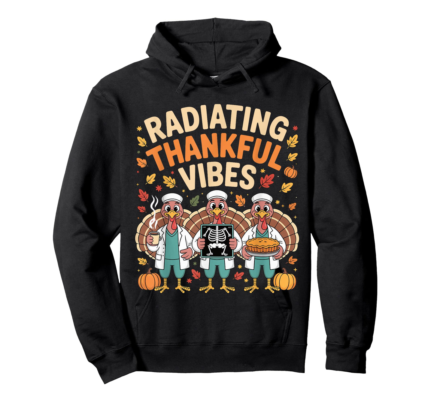 Thanksgiving Radiating Thankful Vibes X-ray Radiology Tech T-Shirt