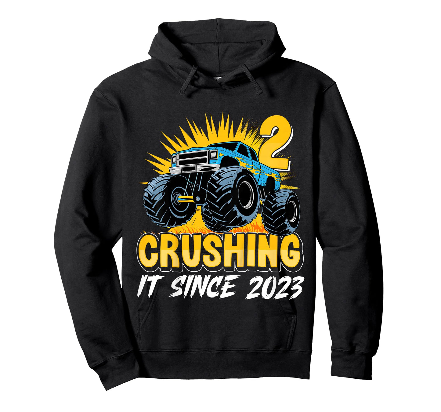 Kids Birthday Monster Truck 2 Year Old Boys 2nd Party Born 2023 T-Shirt