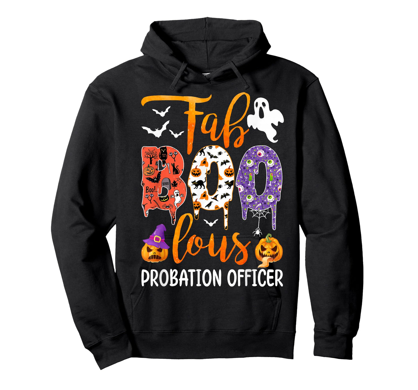 Fab Boo Lous Probation Officer Boo Ghost Pumpkin Halloween T-Shirt
