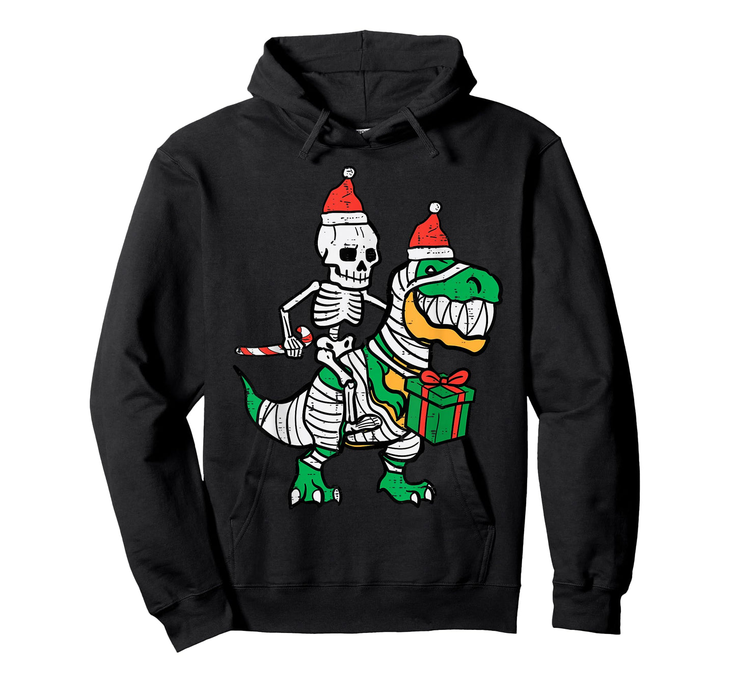 Christmas Skeleton On Trex Santa Xmas Dino Boys Kids Toddler T-Shirt
