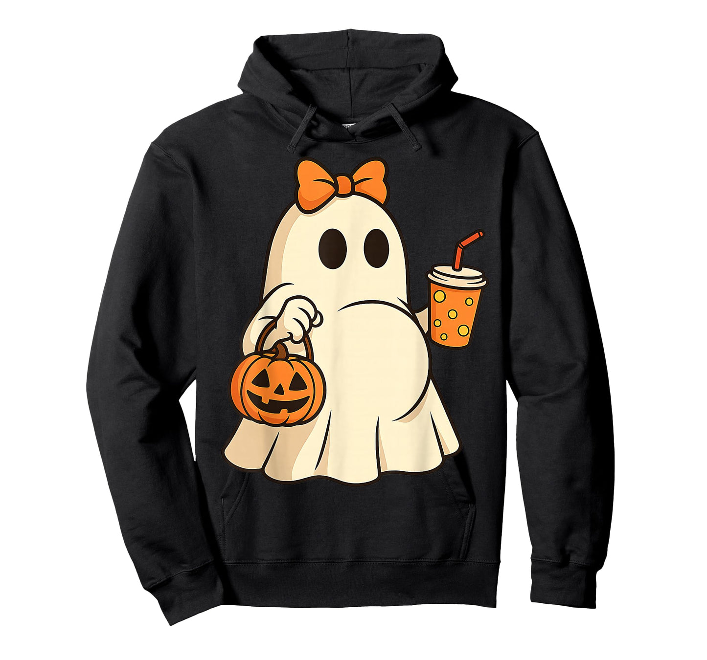 Ghost Bow Pumpkin Coffee Halloween Pregnancy Mom Mommy Dad T-Shirt