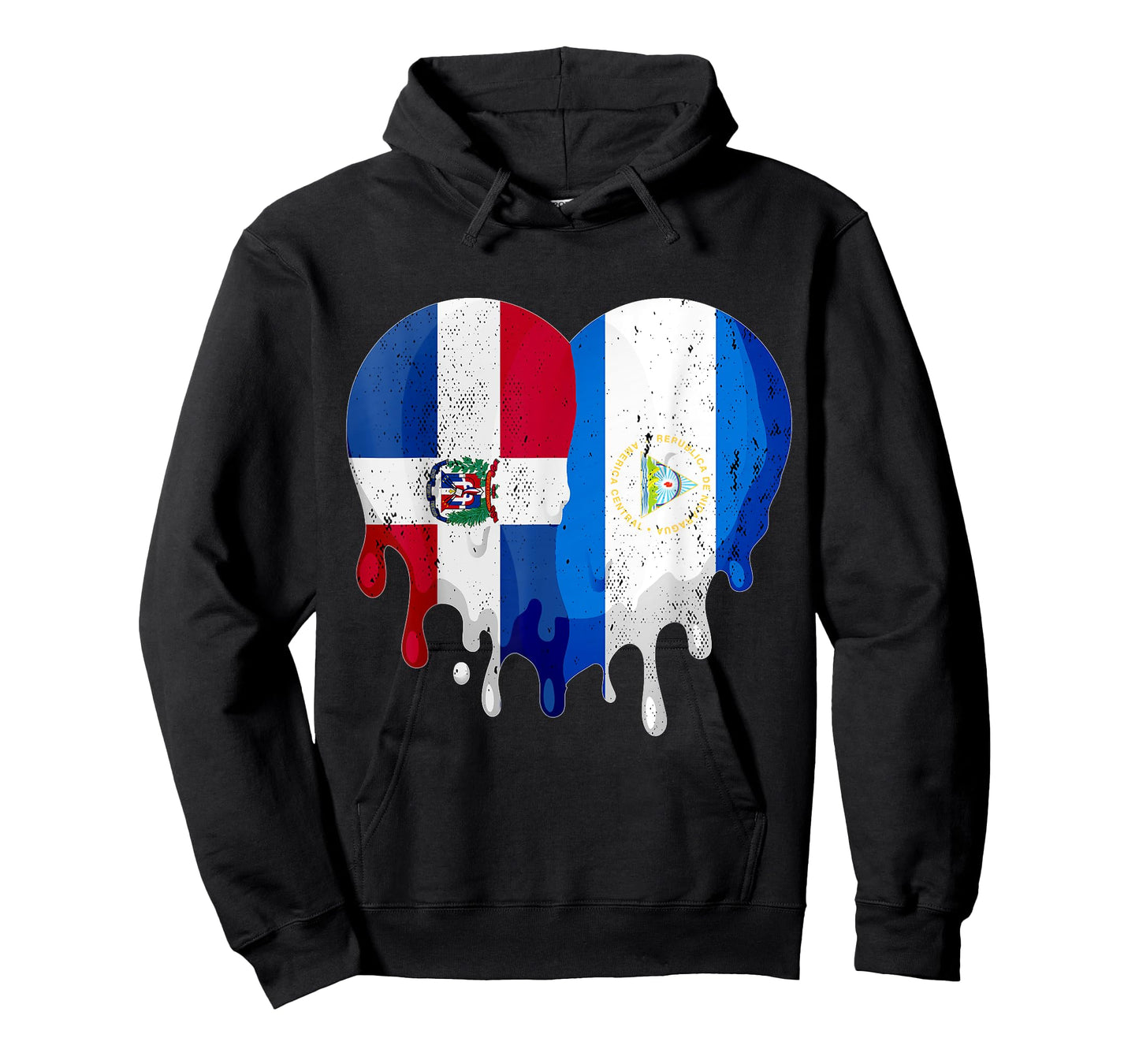 Dominican Republic Nicaragua Flag Heart Citizen Patriot T-Shirt