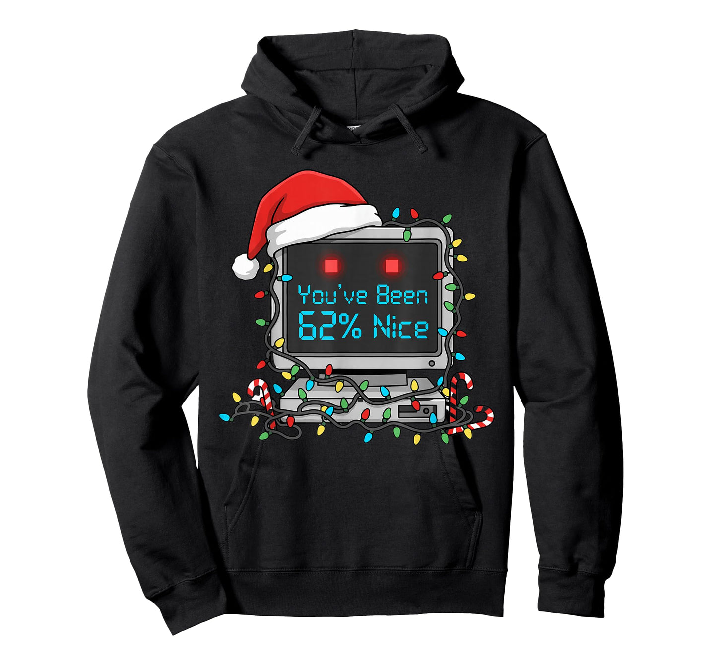 AI Santa Claus Rating 62% Nice Funny Christmas Geek Shirt T-Shirt
