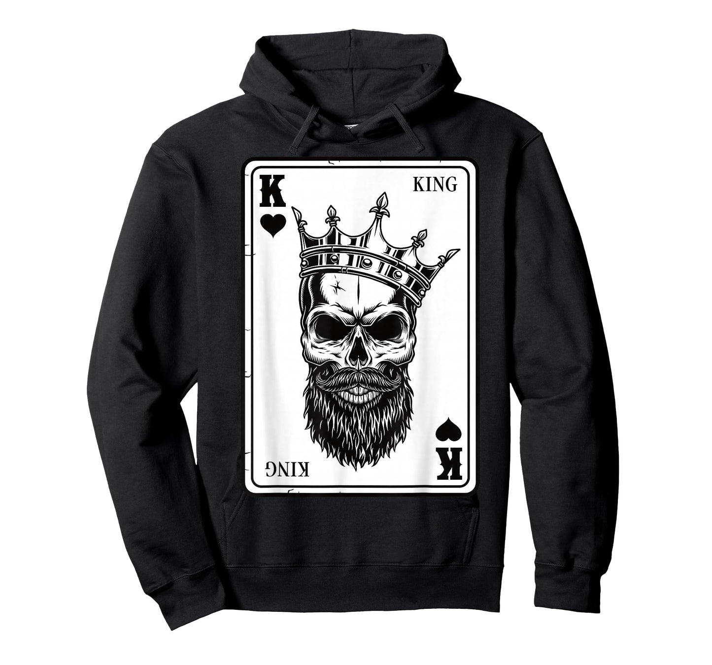 King And Queen Skull - 2/2 Card Hearts Flush Couple Matching T-Shirt
