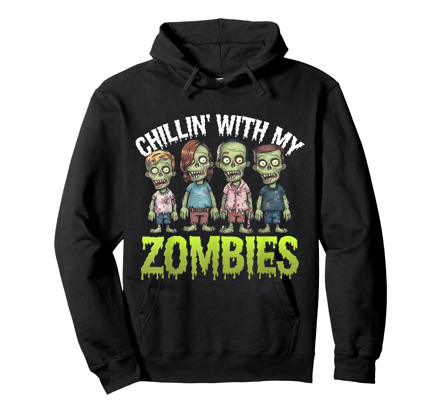 Funny Chillin' With My Zombies Spooky Halloween Zombie Lover T-Shirt