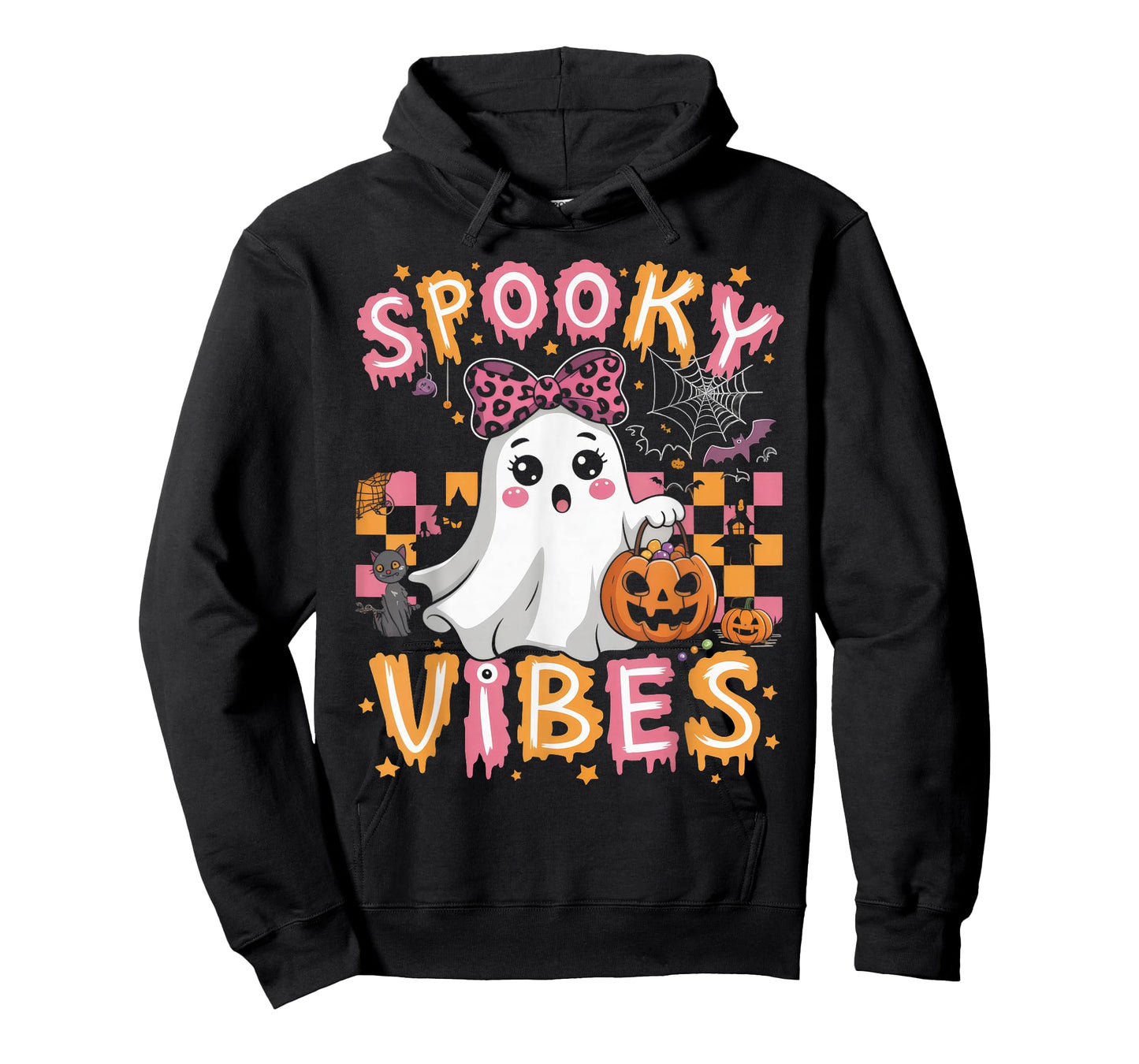 Groovy Spooky Vibes Cute Boo Ghost Halloween Costumes Girls T-Shirt