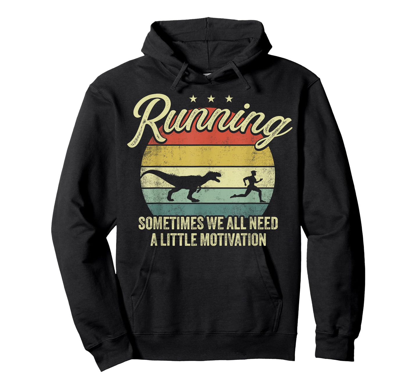 Retro Running Motivation Raptor Chase Funny Dinosaur T-Shirt