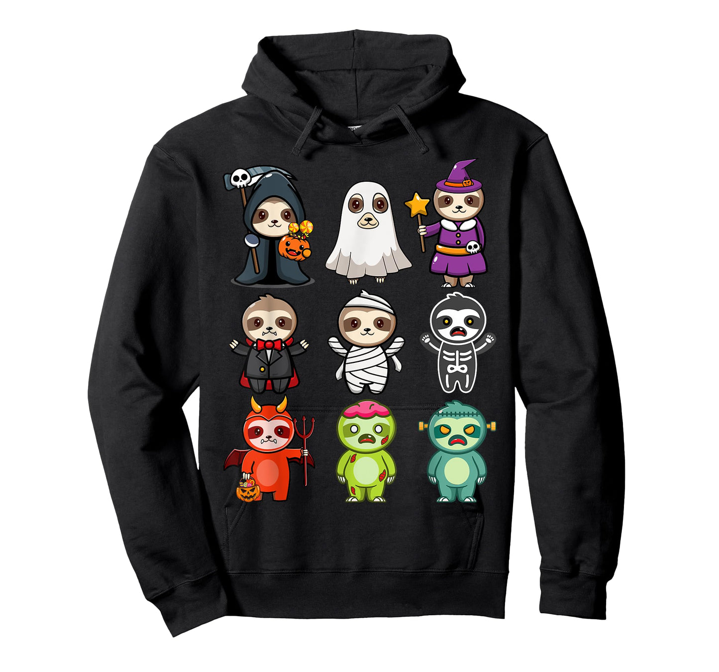 Sloth Spooky Ghost Boo-Jee Horror Pumpkin Sloth Halloween T-Shirt