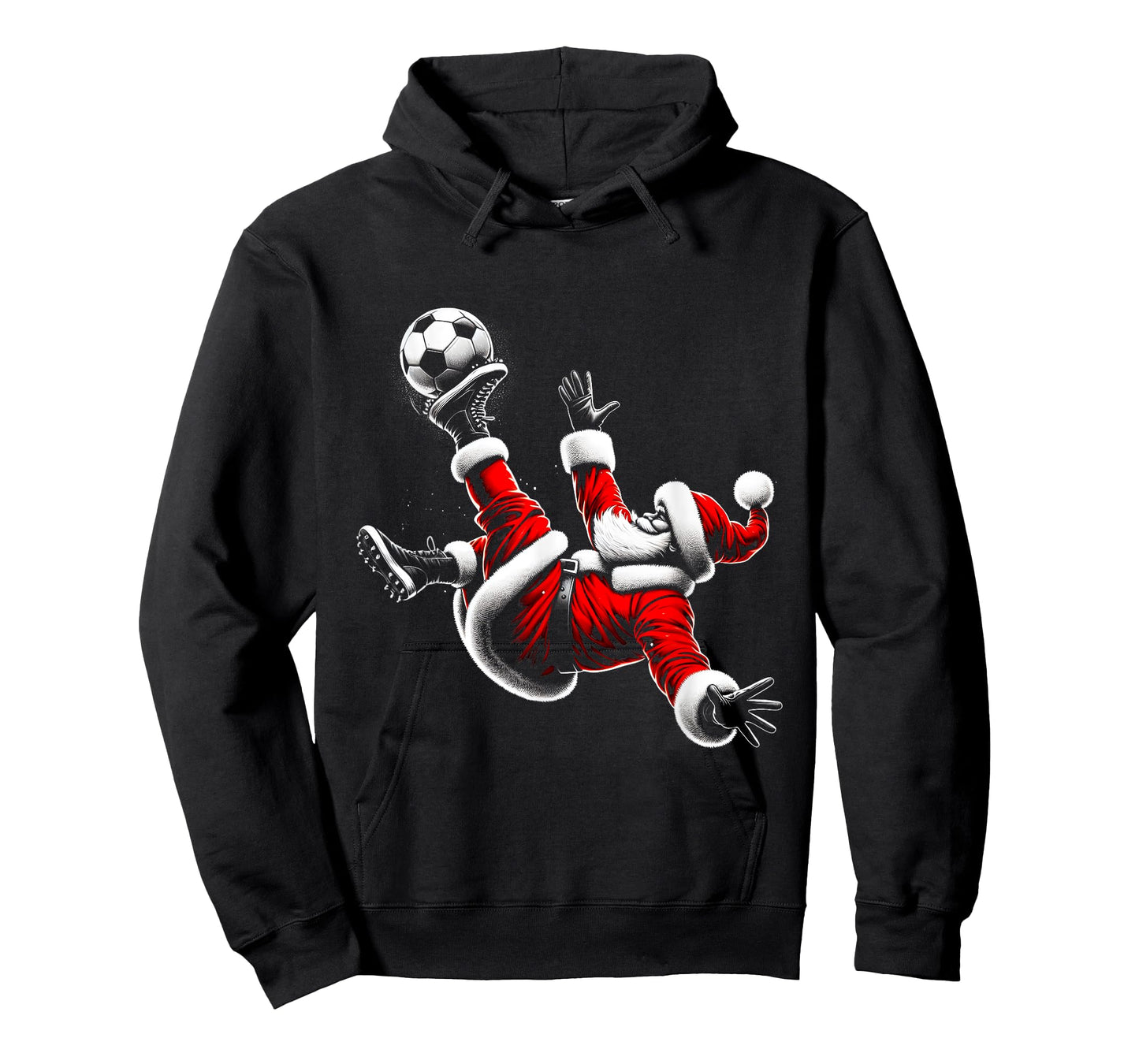 Christmas Santa Soccer Player Bicycle Kick Xmas Ball Sports T-Shirt