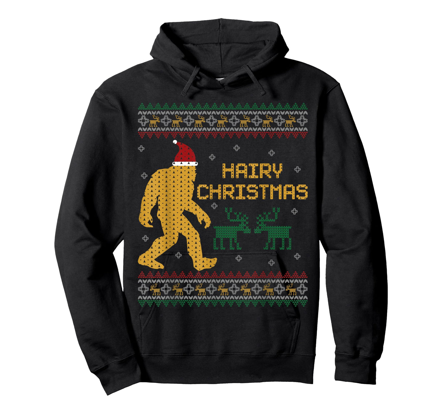 Hairy Christmas Bigfoot Ugly Christmas Sweater Sasquatch T-Shirt