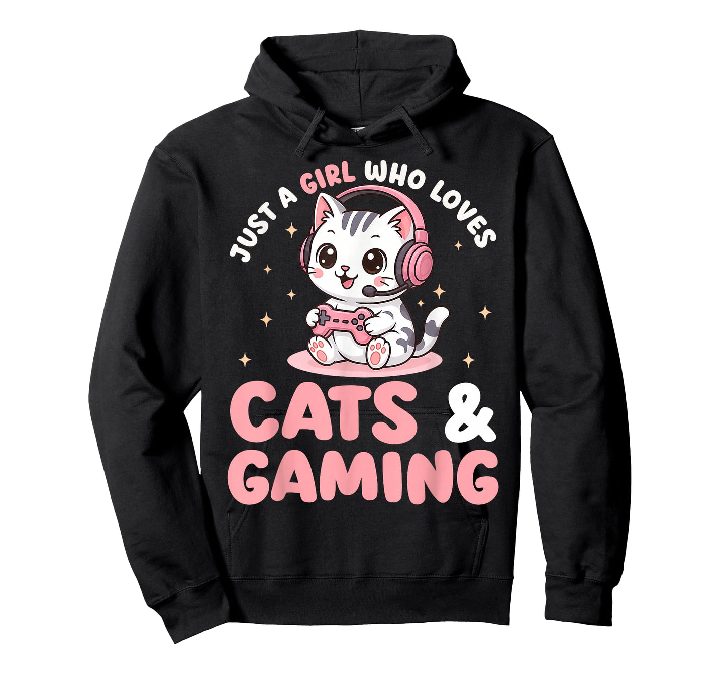 Just A Girl Who Loves Cats and Gaming Cute Gamer Cat Lover T-Shirt