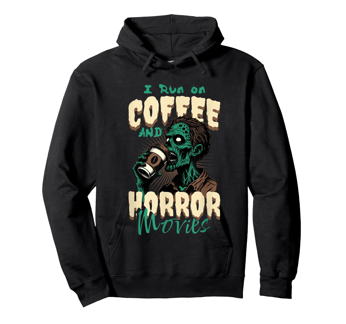 I Run on Coffee And Horror Movies Caffeine Addict Halloween T-Shirt