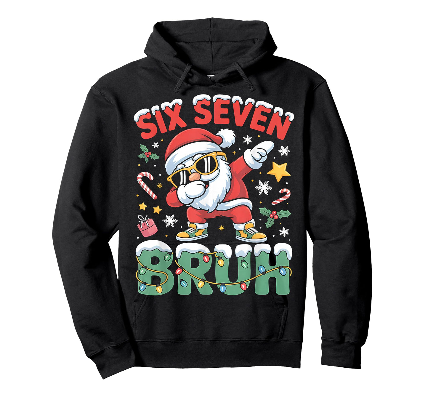Six Seven Bruh Funny Christmas Santa Dab Holiday Outfit T-Shirt