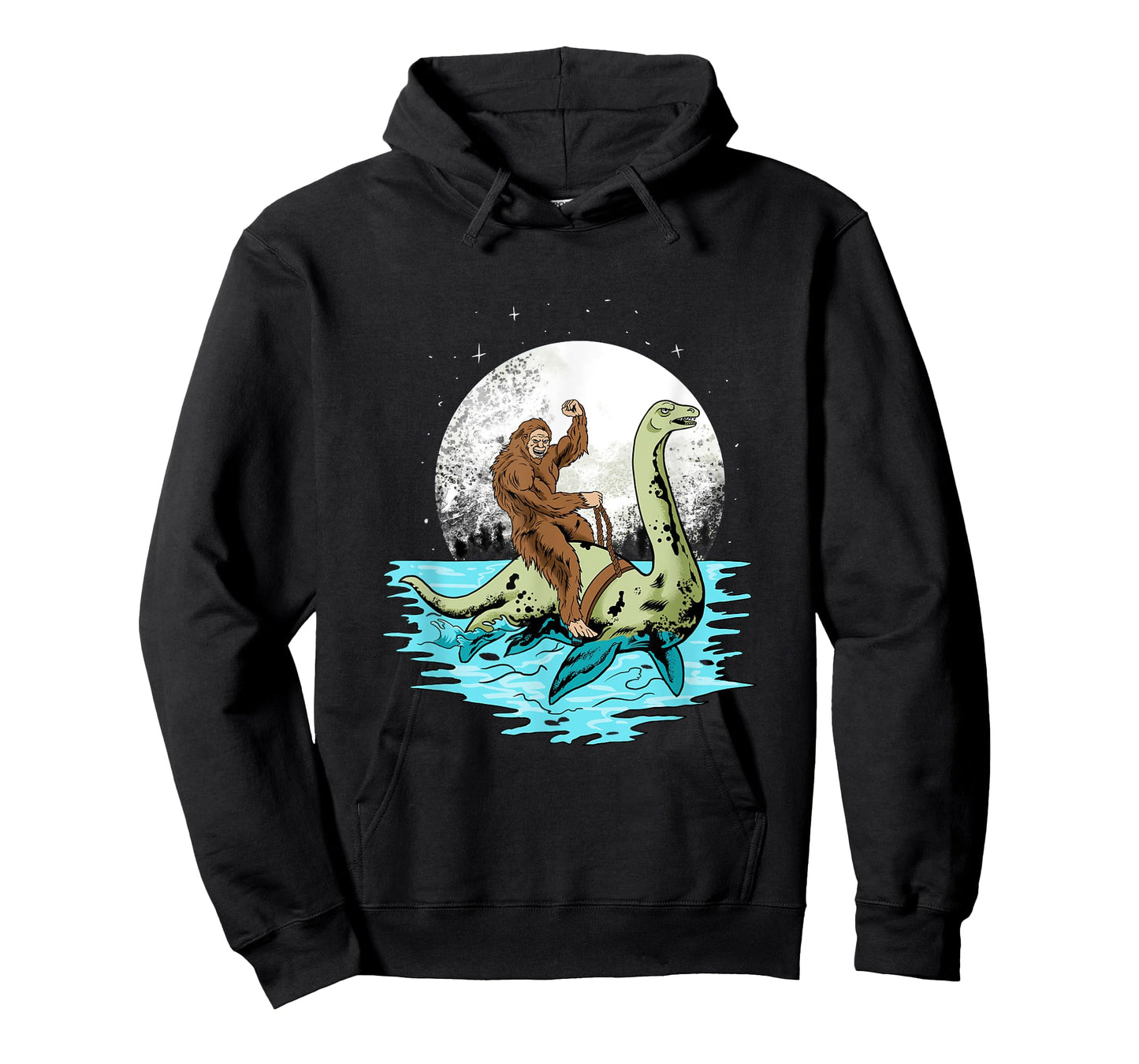 Bigfoot Sasquatch Riding The Hole Ness Monster Funny T-Shirt