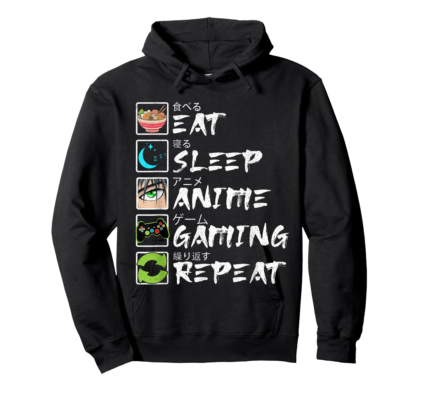 Eat Sleep Anime Gaming Repeat Gamer Men Teen Boy Gifts Anime T-Shirt