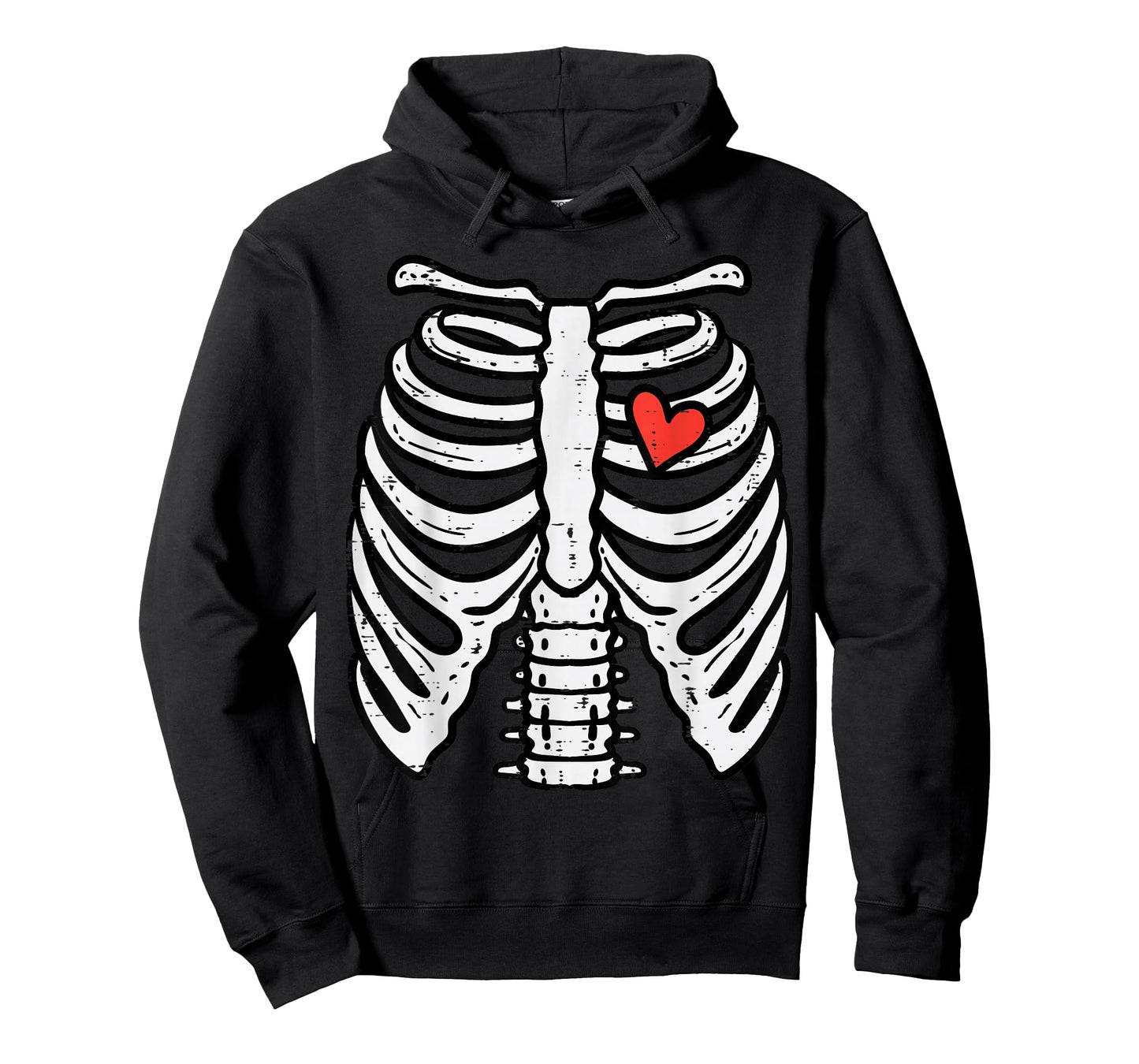 Halloween Skeleton Rib Cage Heart Costume Men Women Kids T-Shirt