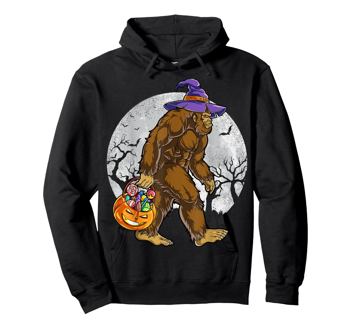 Bigfoot Witch Pumpkin Halloween Girls Women Sasquatch Lovers T-Shirt