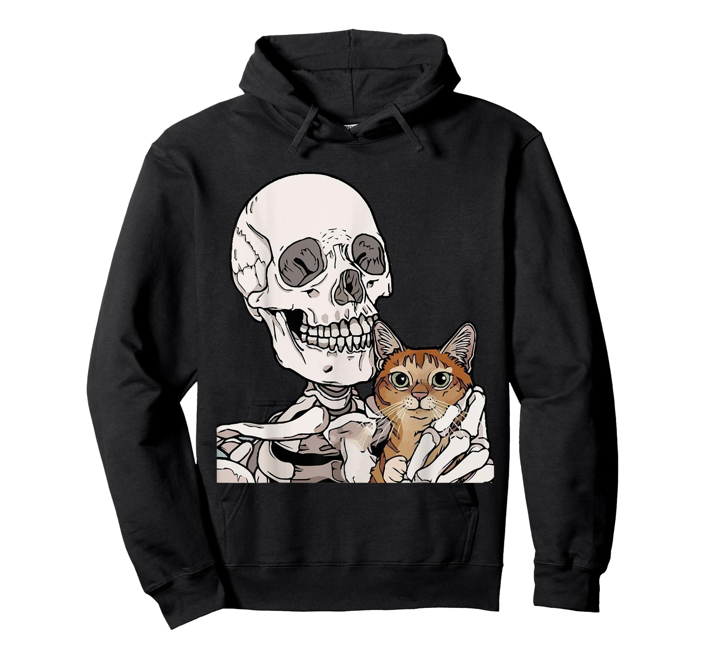Skeleton Holding A Cat Shirt Lazy Halloween Costume Skull T-Shirt