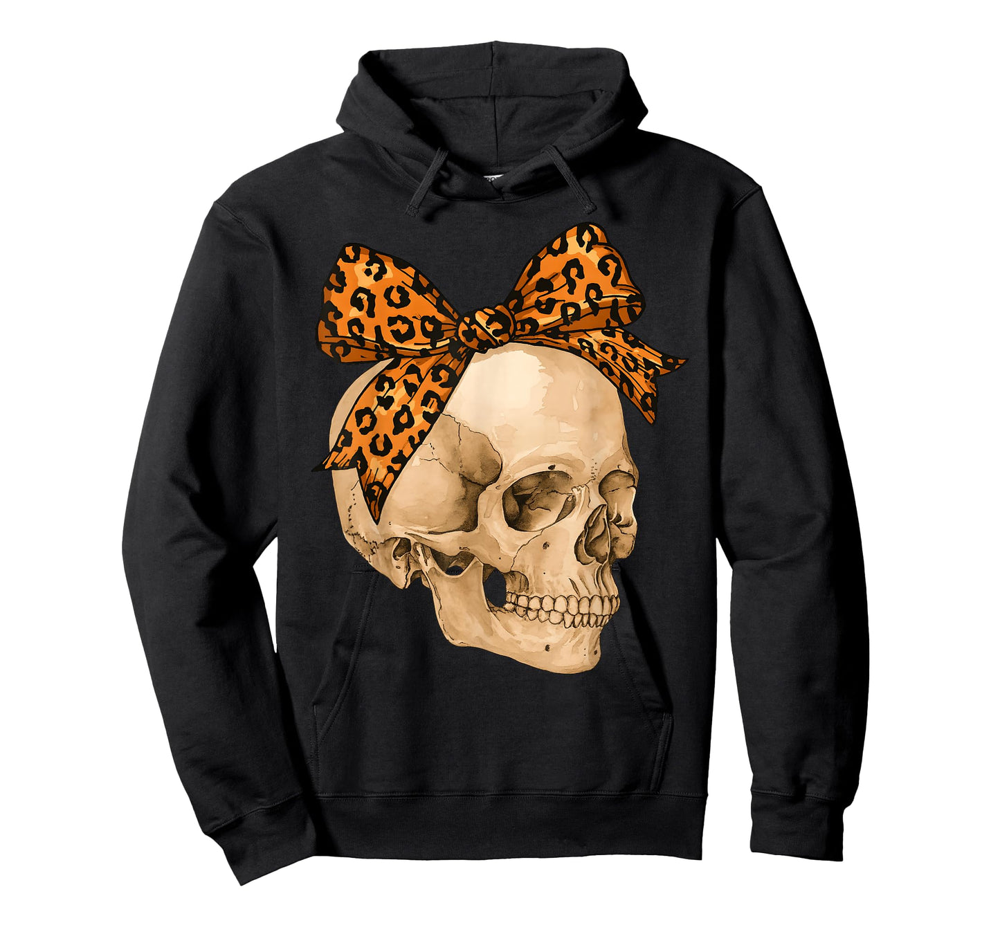 Halloween Skull Leopard Coquette Bow Skeleton Girl Women T-Shirt