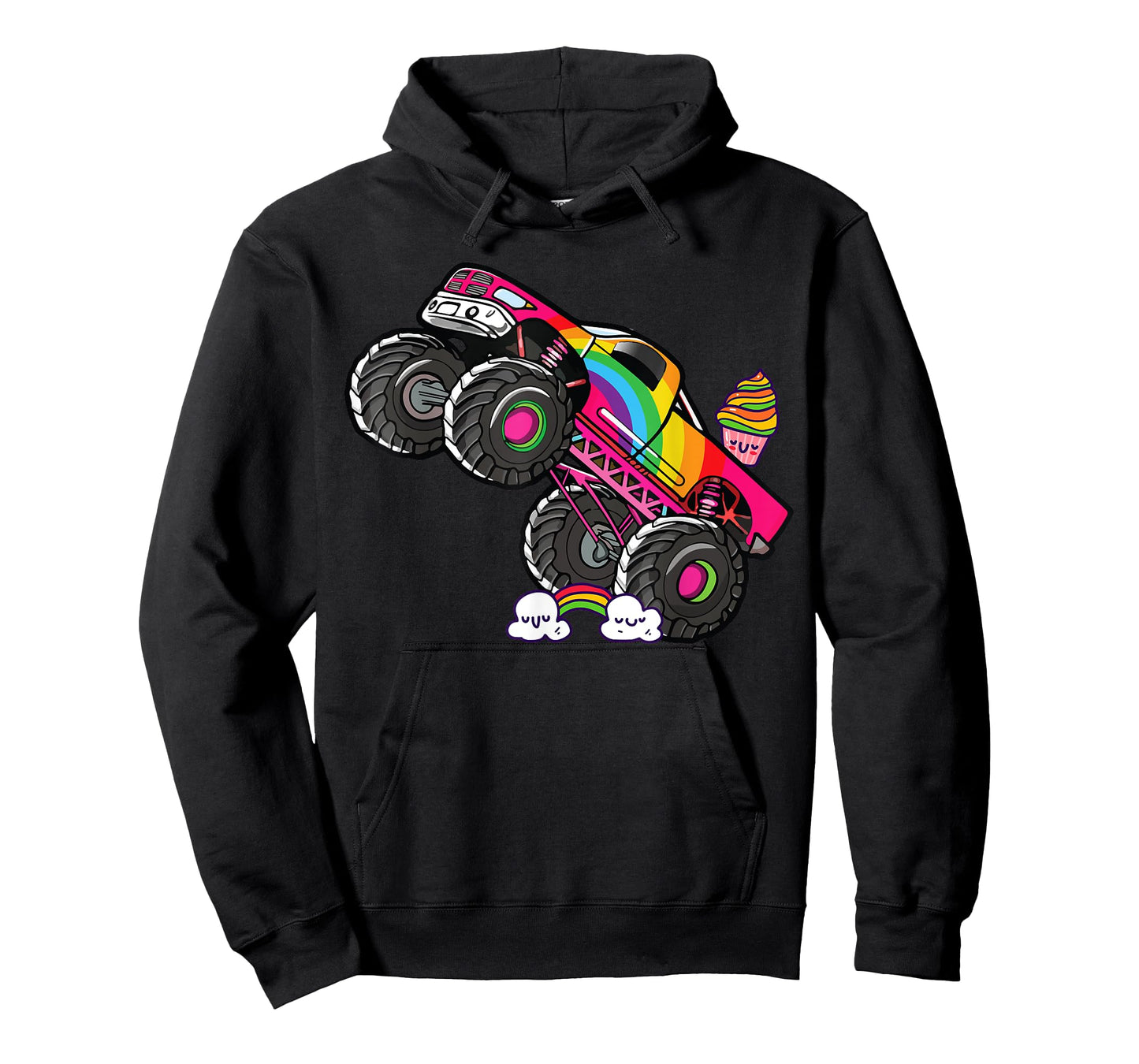 Girls Monster Truck Pink Rainbow Monster Truck Girl Women T-Shirt