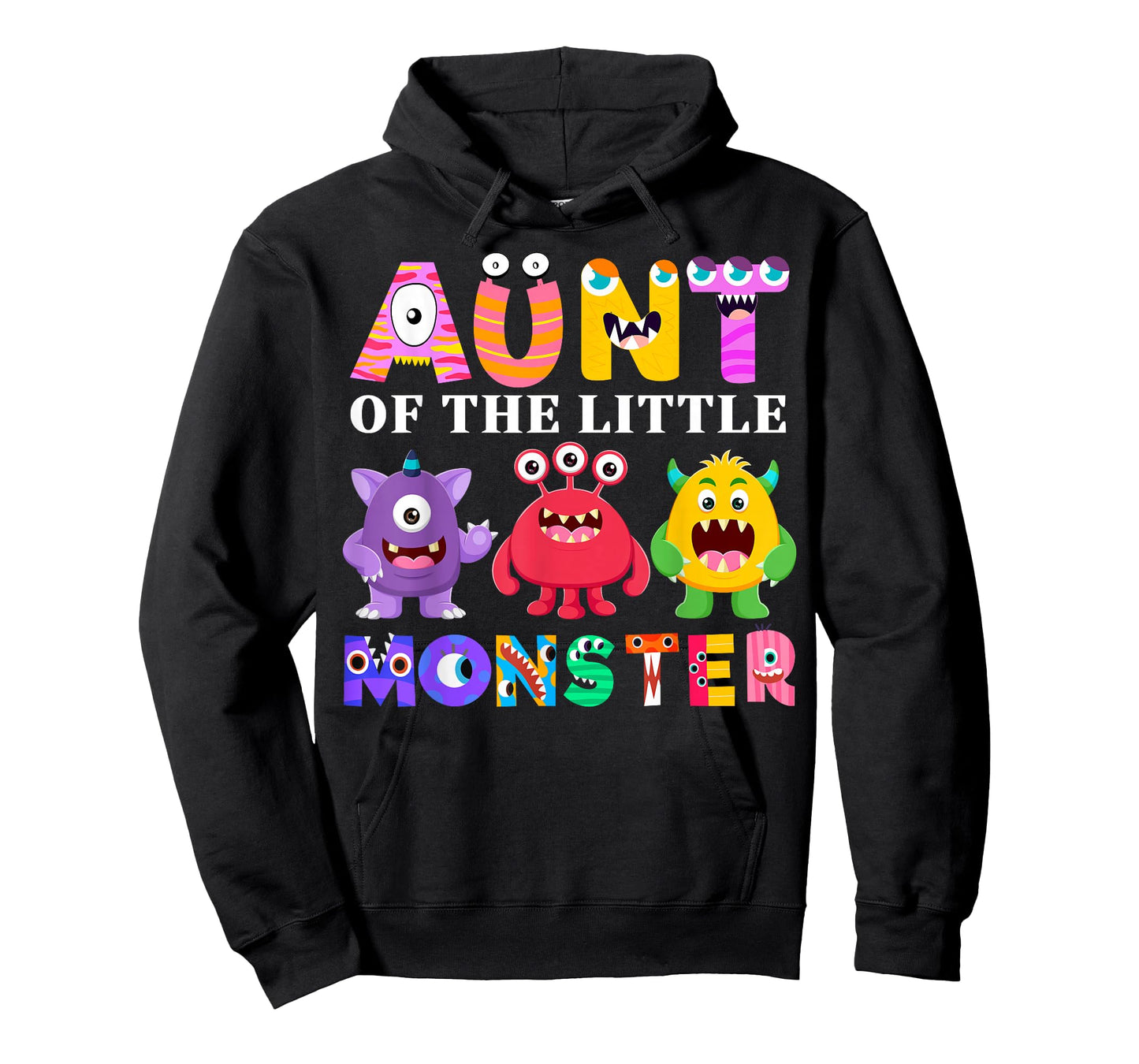 Aunt Of The Little Monster Birthday Party Family Monster T-Shirt
