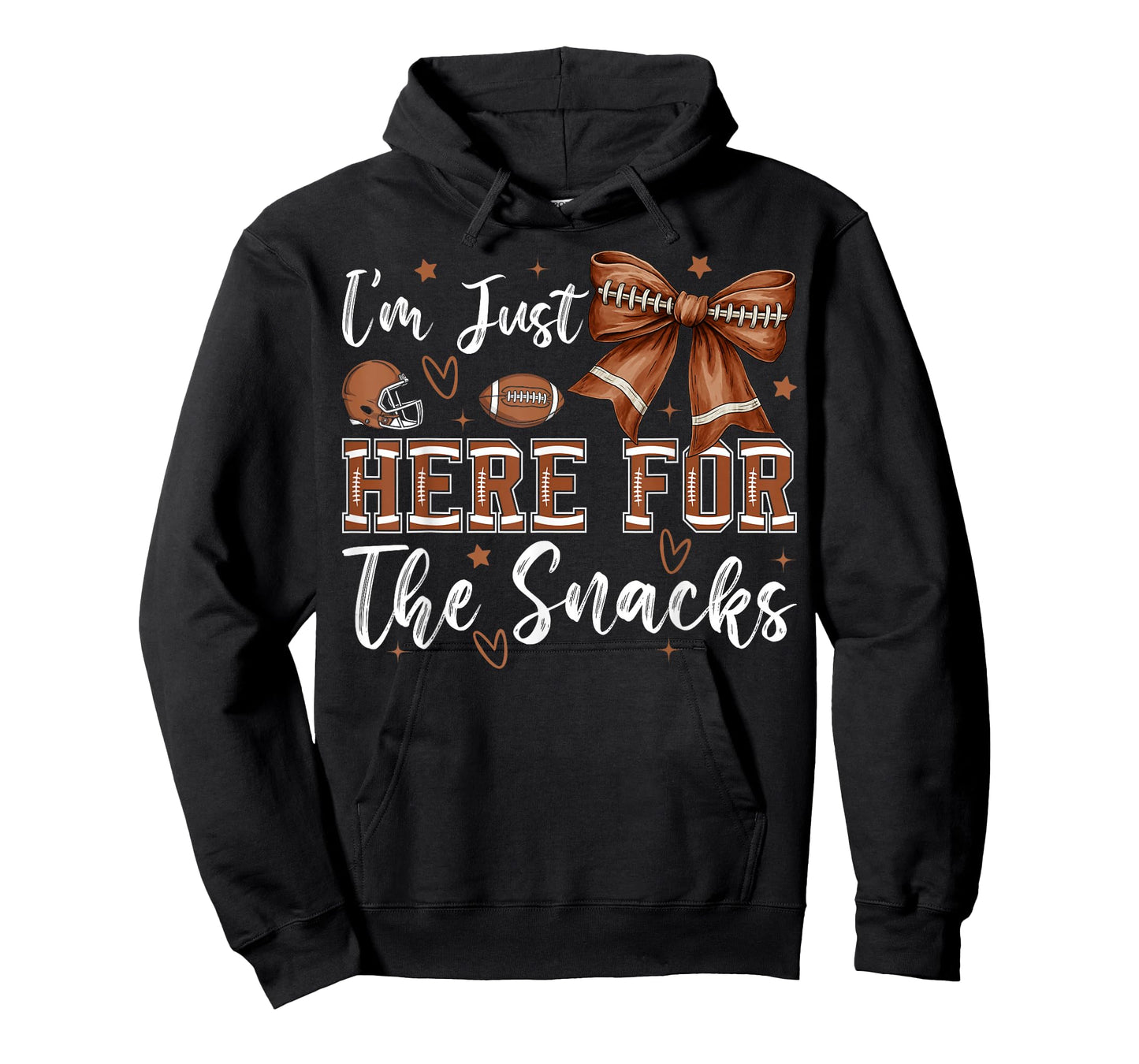 I'm Just Here for The Snacks Football Coquette Game Day Girl T-Shirt