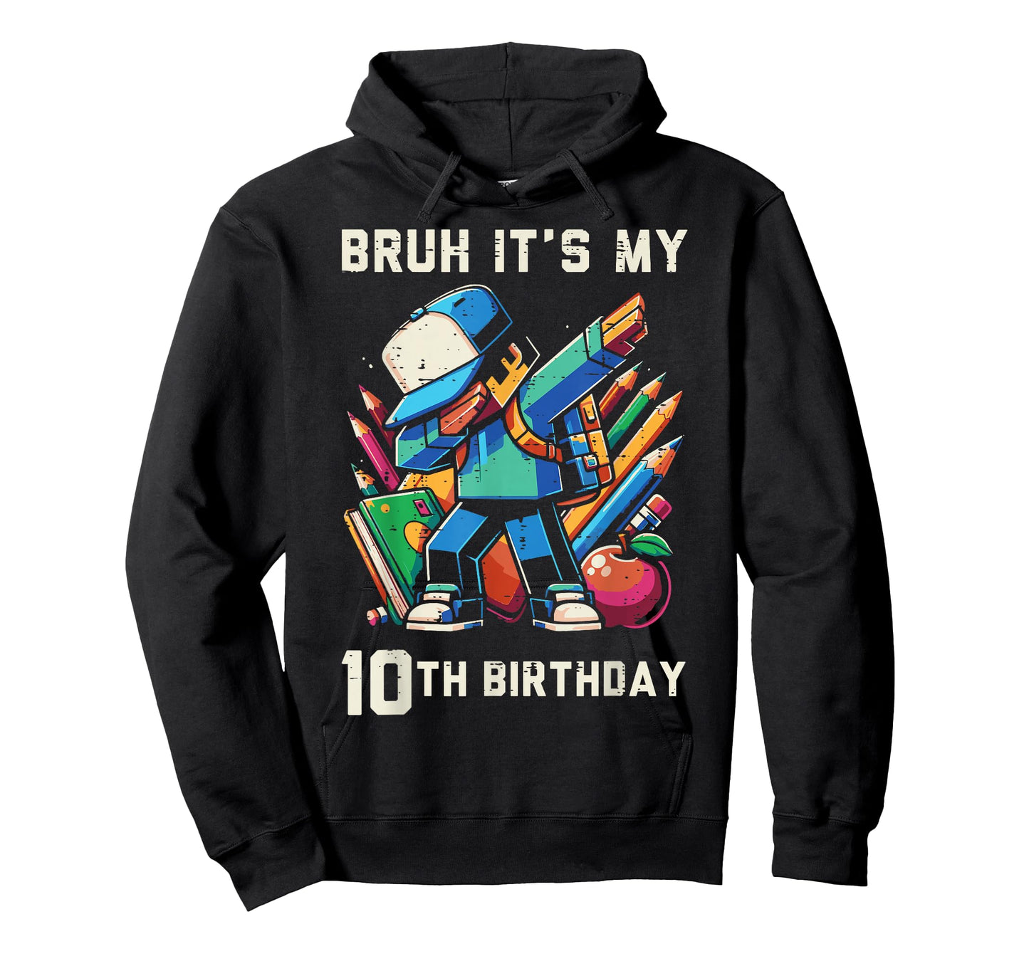 Bruh Its My 10th Birthday Pixel Dab 10 Bday Gamer Boys Kids T-Shirt