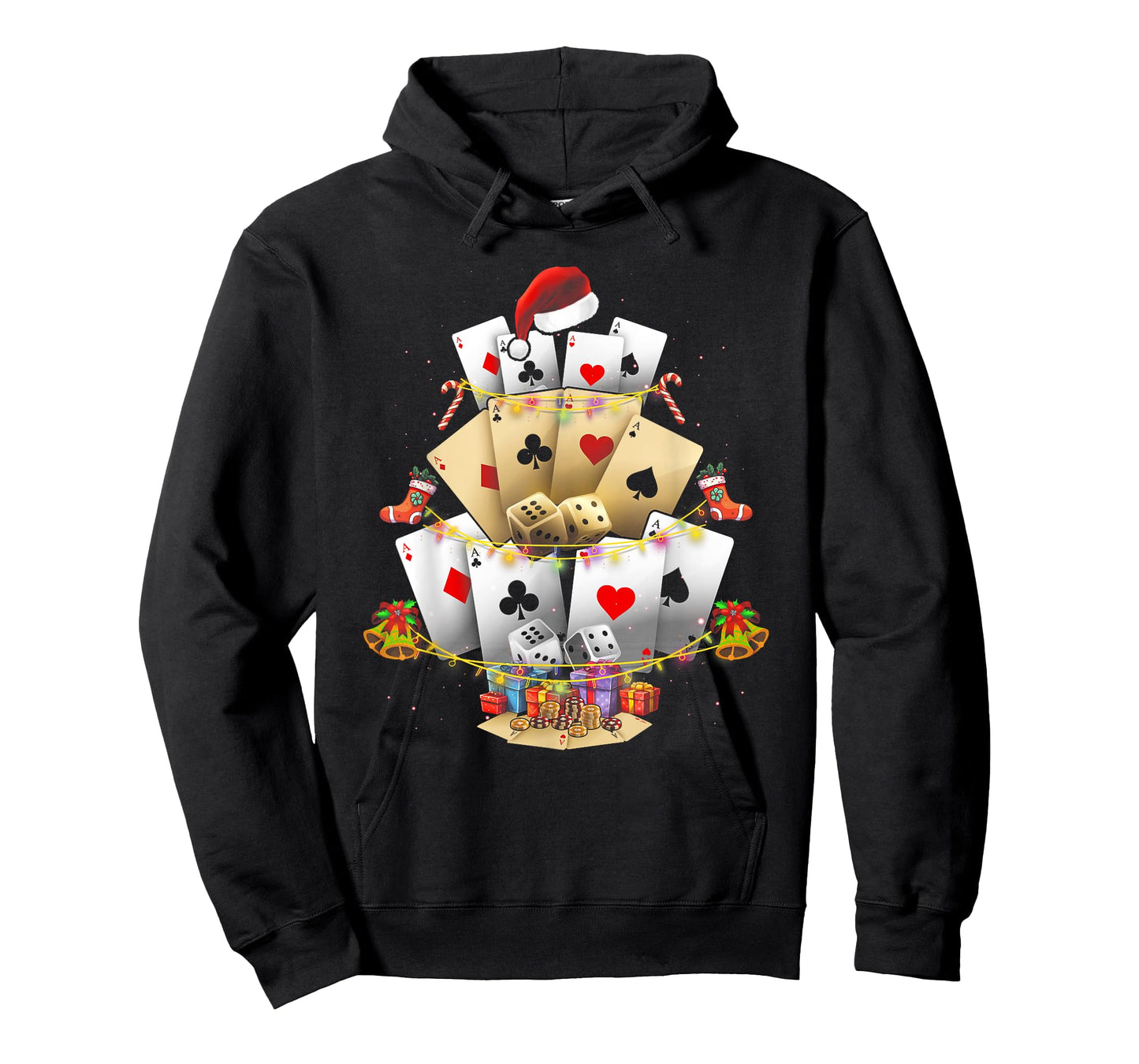 Gambling Poker Game Xmas Lighting Christmas Tree Adult T-Shirt