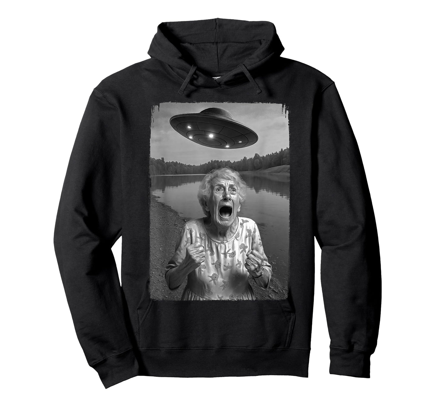 Old Woman UFO Selfie T-Shirt