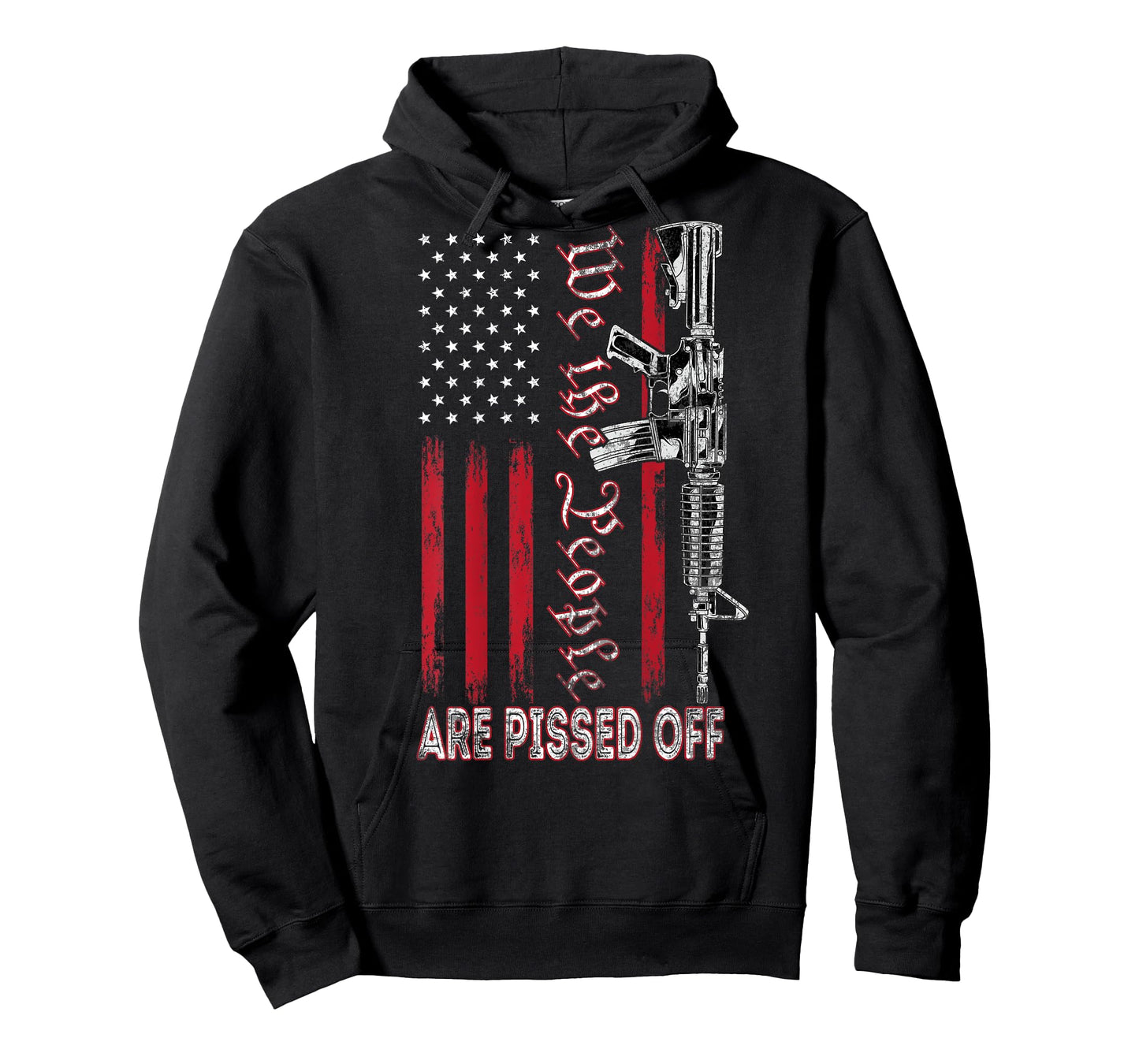 We the People Are Pissed Off Vintage US America Flag Guns T-Shirt