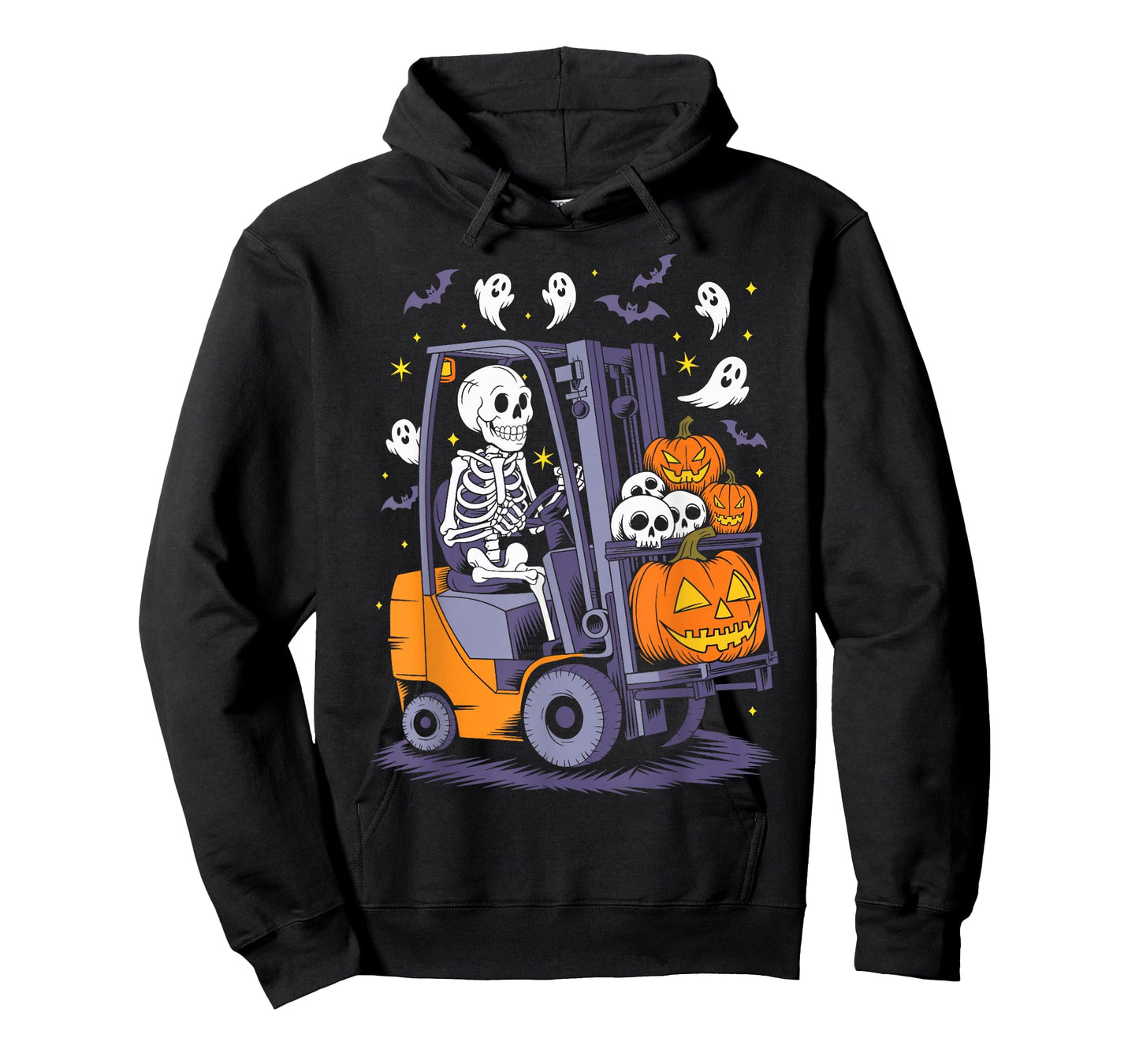 Funny Skeleton Forklift Operator Spooky Halloween Costume T-Shirt