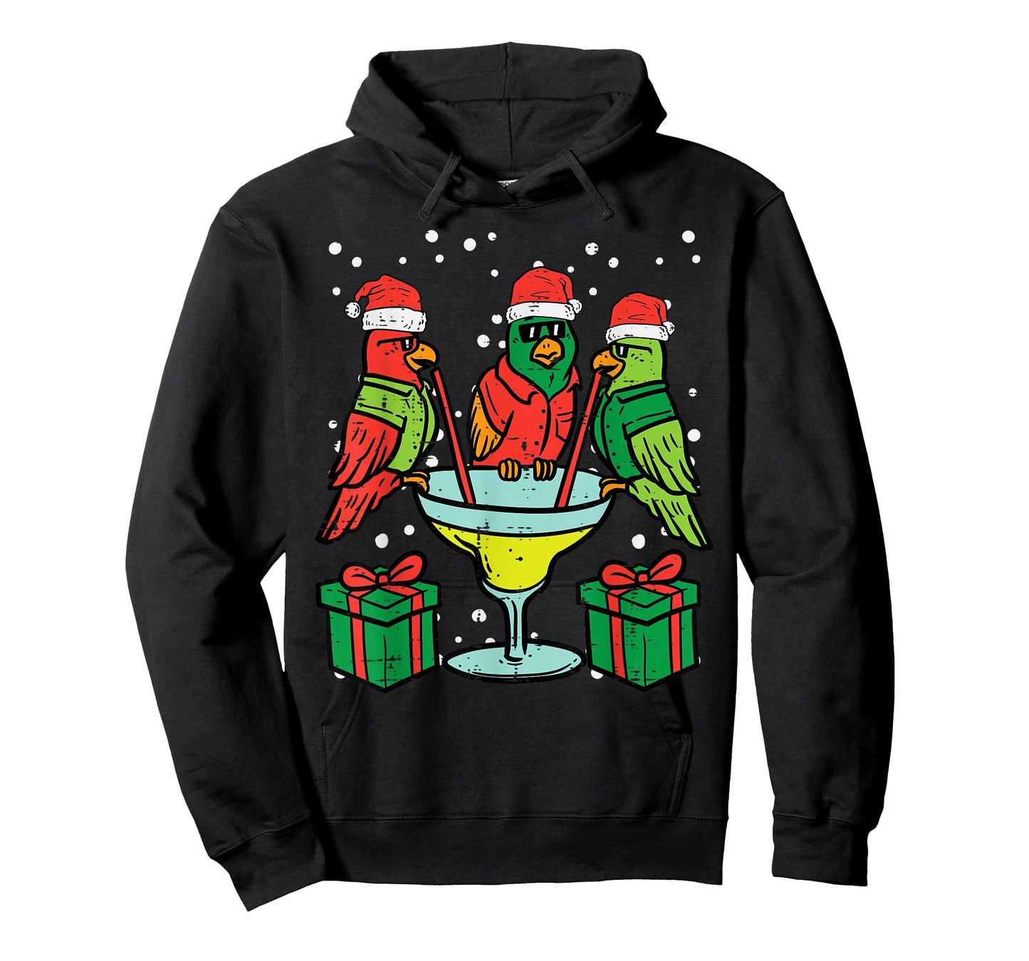 Christmas Parrots Santa Funny Xmas Bird Vacation Men Women T-Shirt