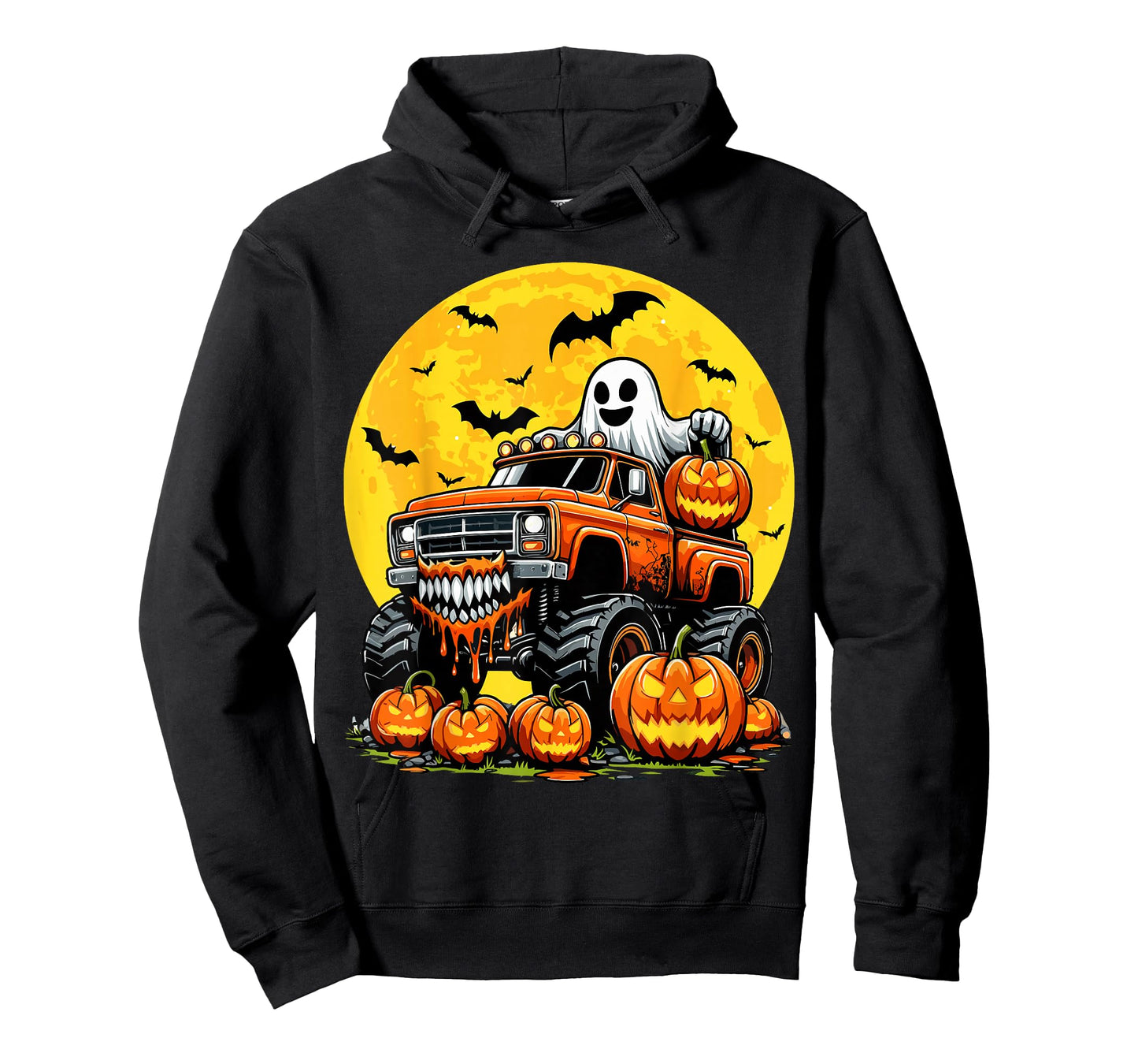 Kids Halloween Monster Truck Ghost Pumpkin Boys Halloween T-Shirt