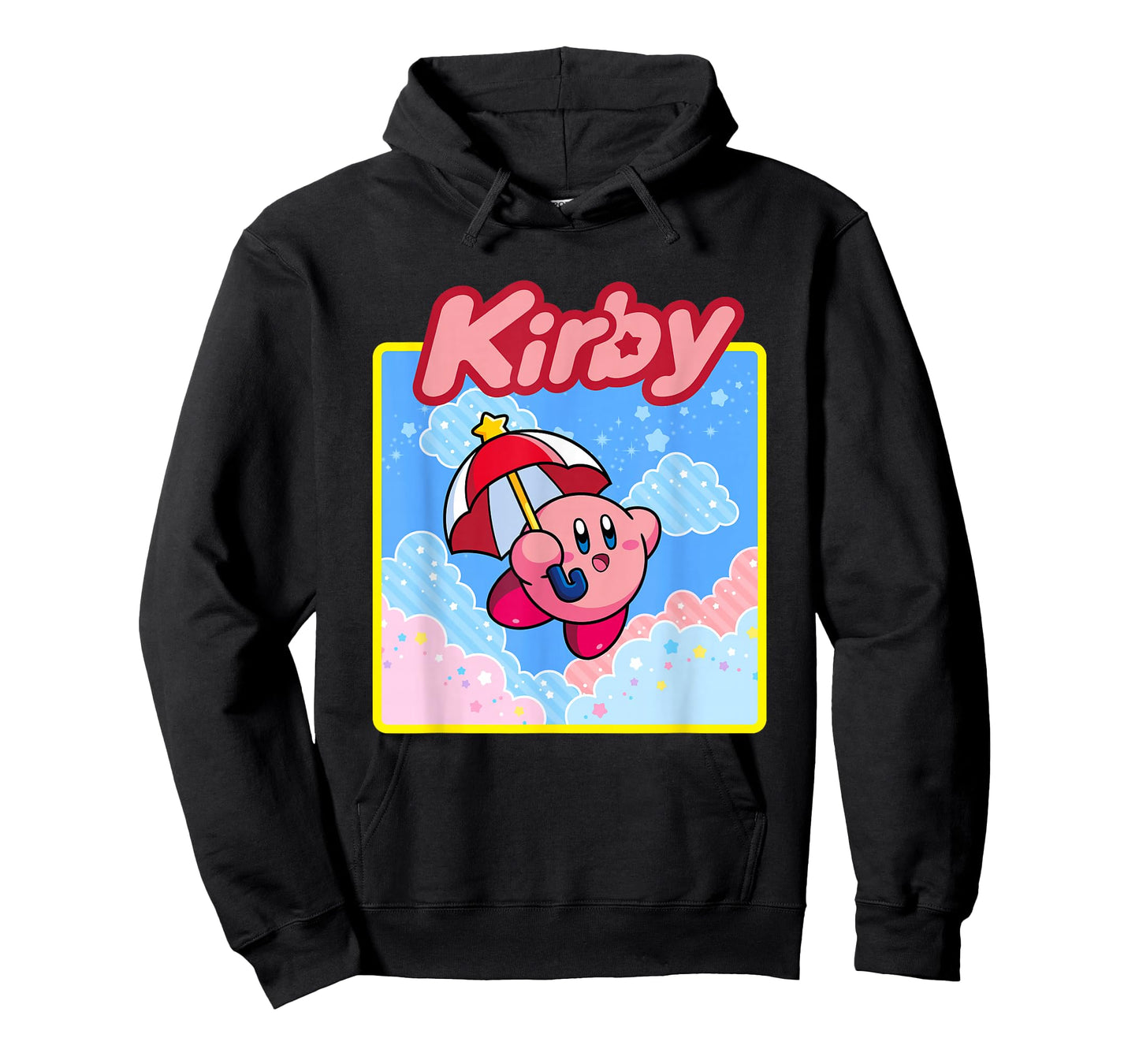 Kirby Pastel Pink & Blue Cloudy Big Character Portrait T-Shirt