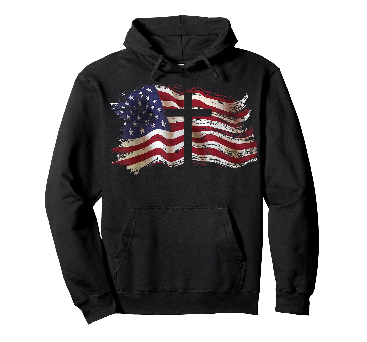 American Flag Cross for Patriotic USA Christians God Faith T-Shirt