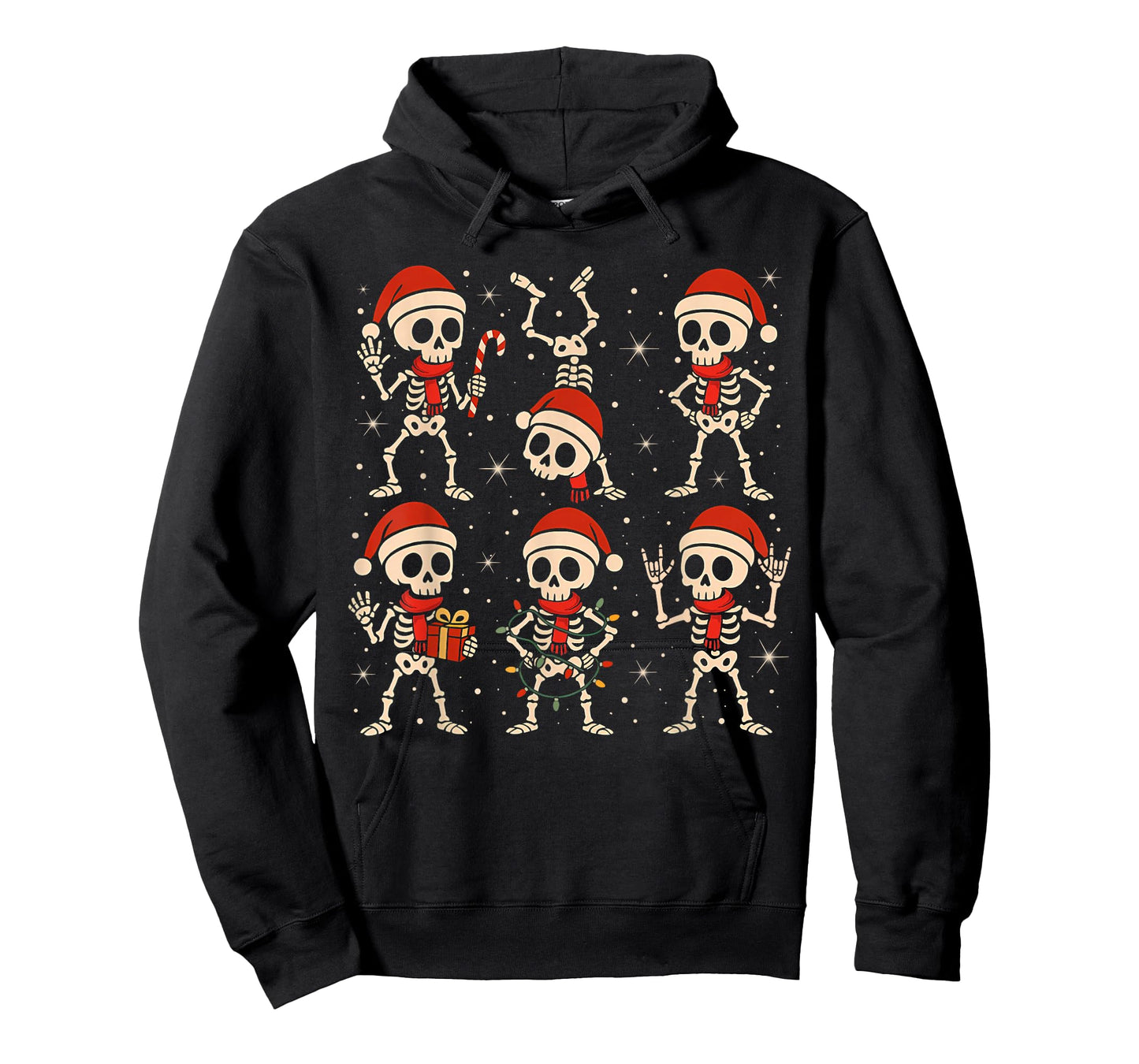 Dancing Skeletons Santa Hat Xmas Skeleton Rock On Kid Boy PJ T-Shirt