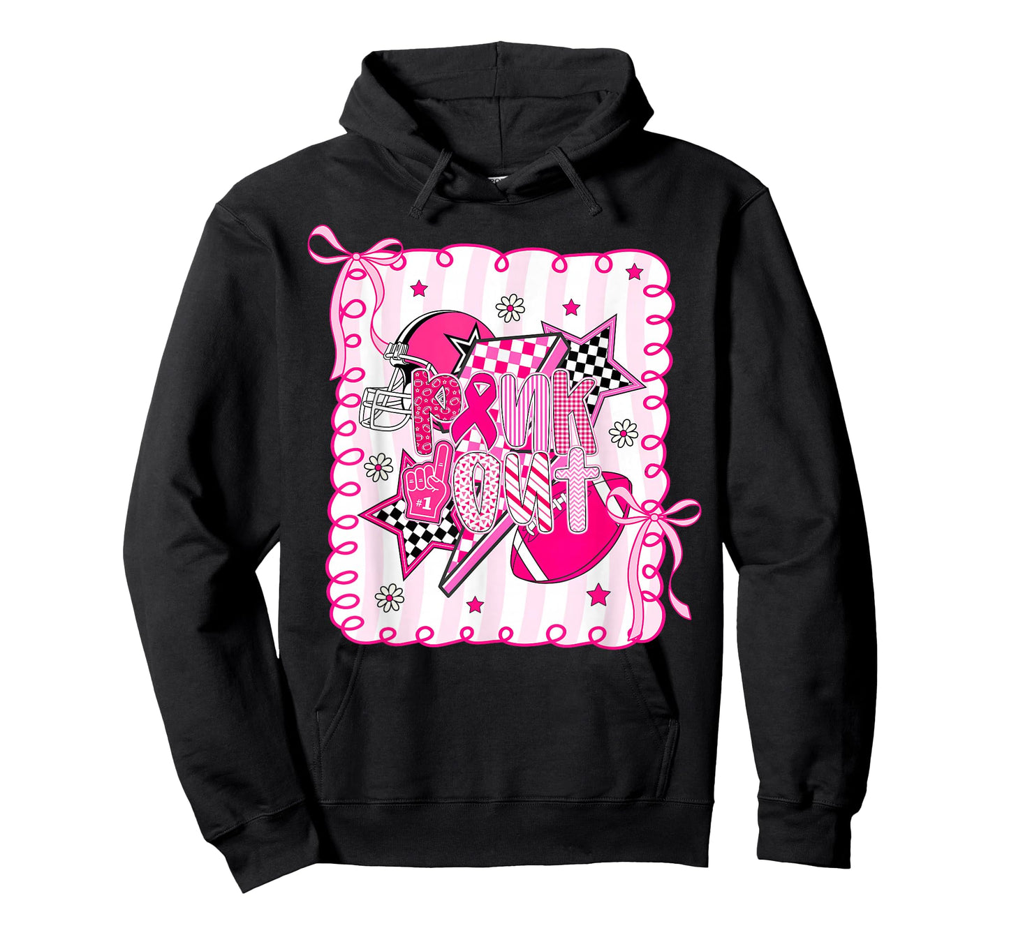 Pink Out Football Breast Cancer Awareness Game Day Football T-Shirt