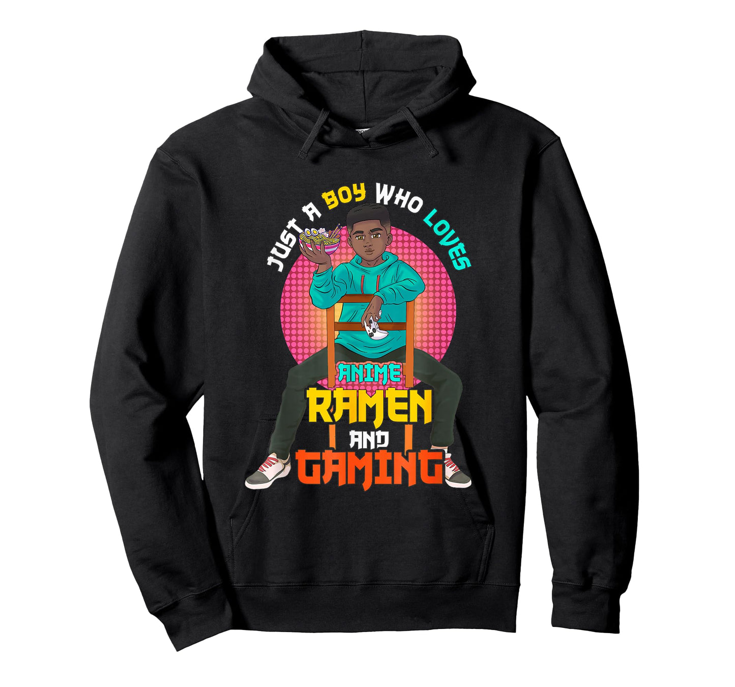 Just A Black Boy Who Loves Anime Ramen And Gaming. T-Shirt