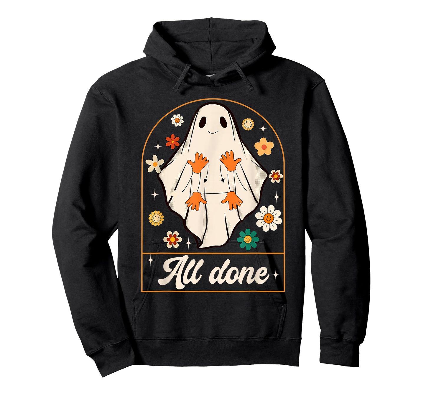 All Done Sign Language Speech Pathology Ghost Halloween SLP T-Shirt