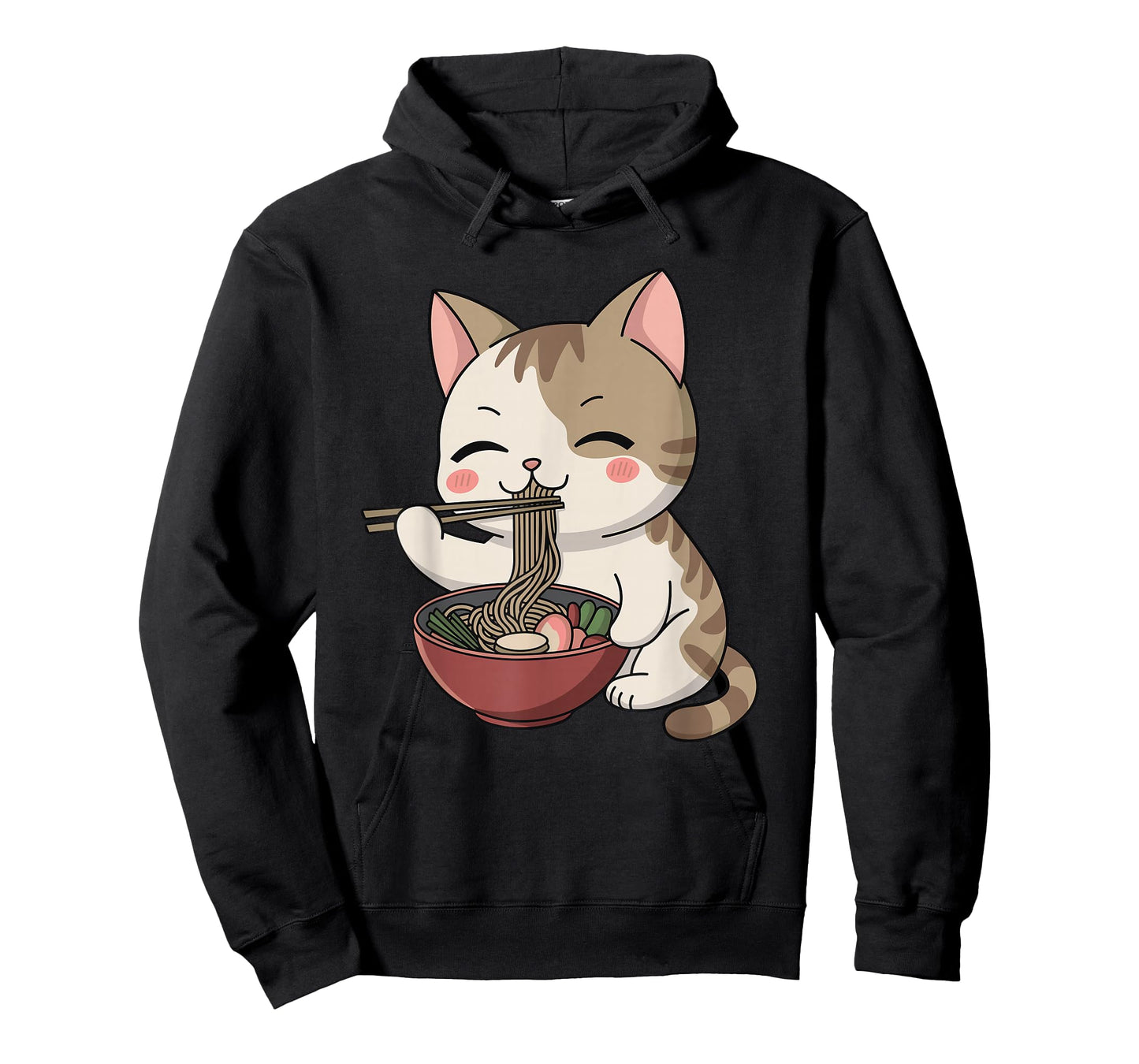 Kawaii Ramen Cat Neko Cute Anime Noodle Lover T-Shirt