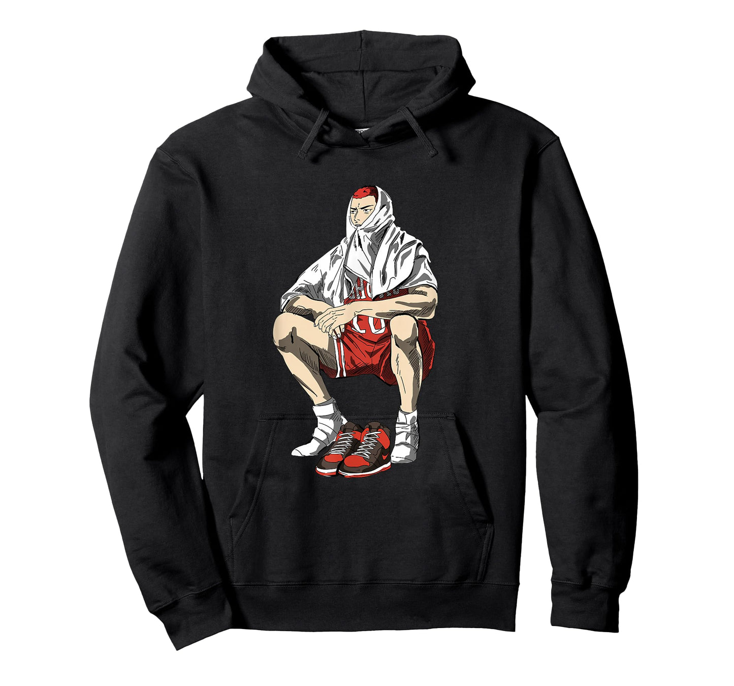 Bokchu Hanamichi Sakuragi Anime Cartoon T-Shirt, Black, Small, Unisex-Adults, Short Sleeve, T-Shirt, Casual, Trendy