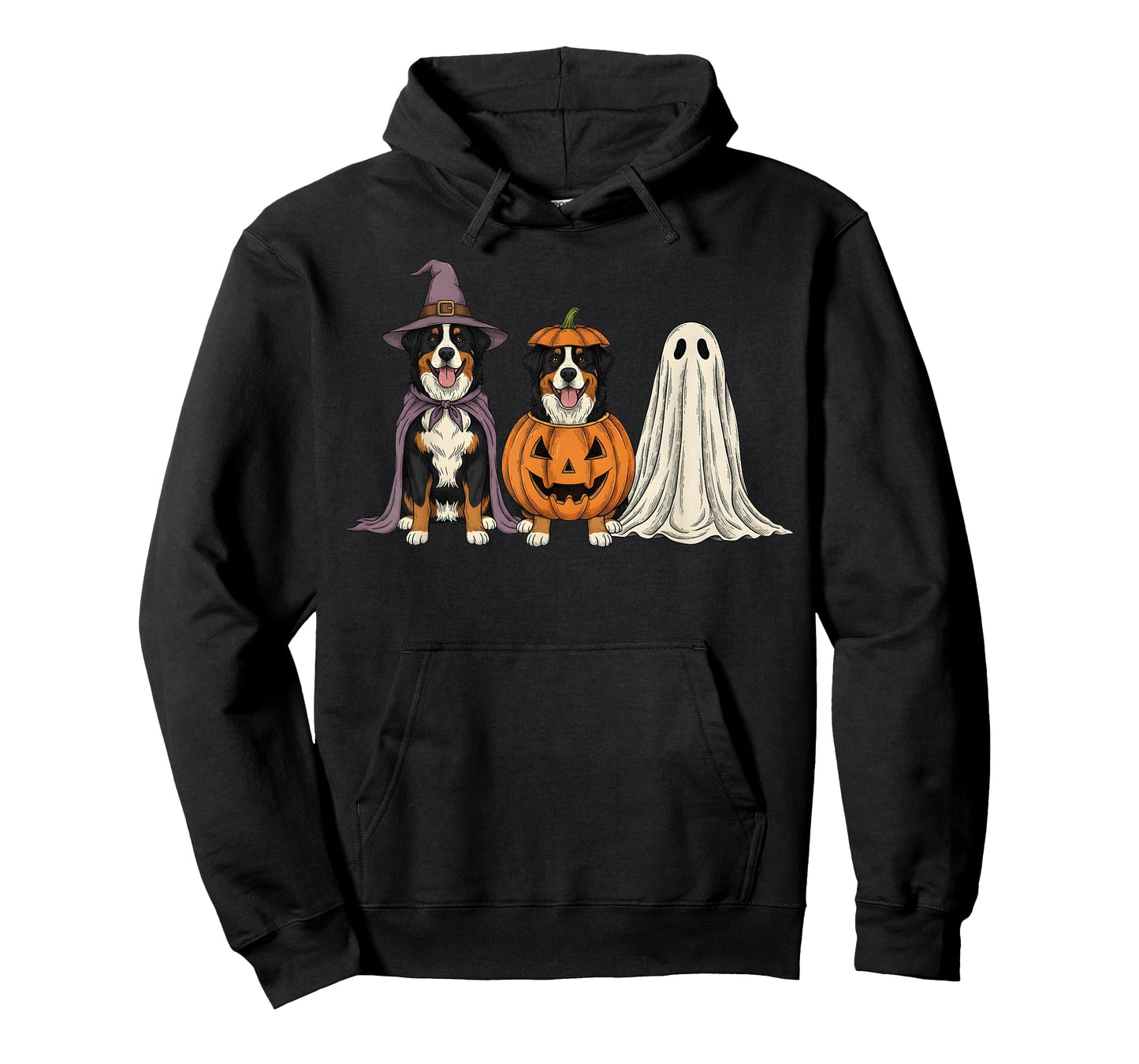 Spooky Ghost Bernese Mountain Dog Pumpkin Halloween T-Shirt